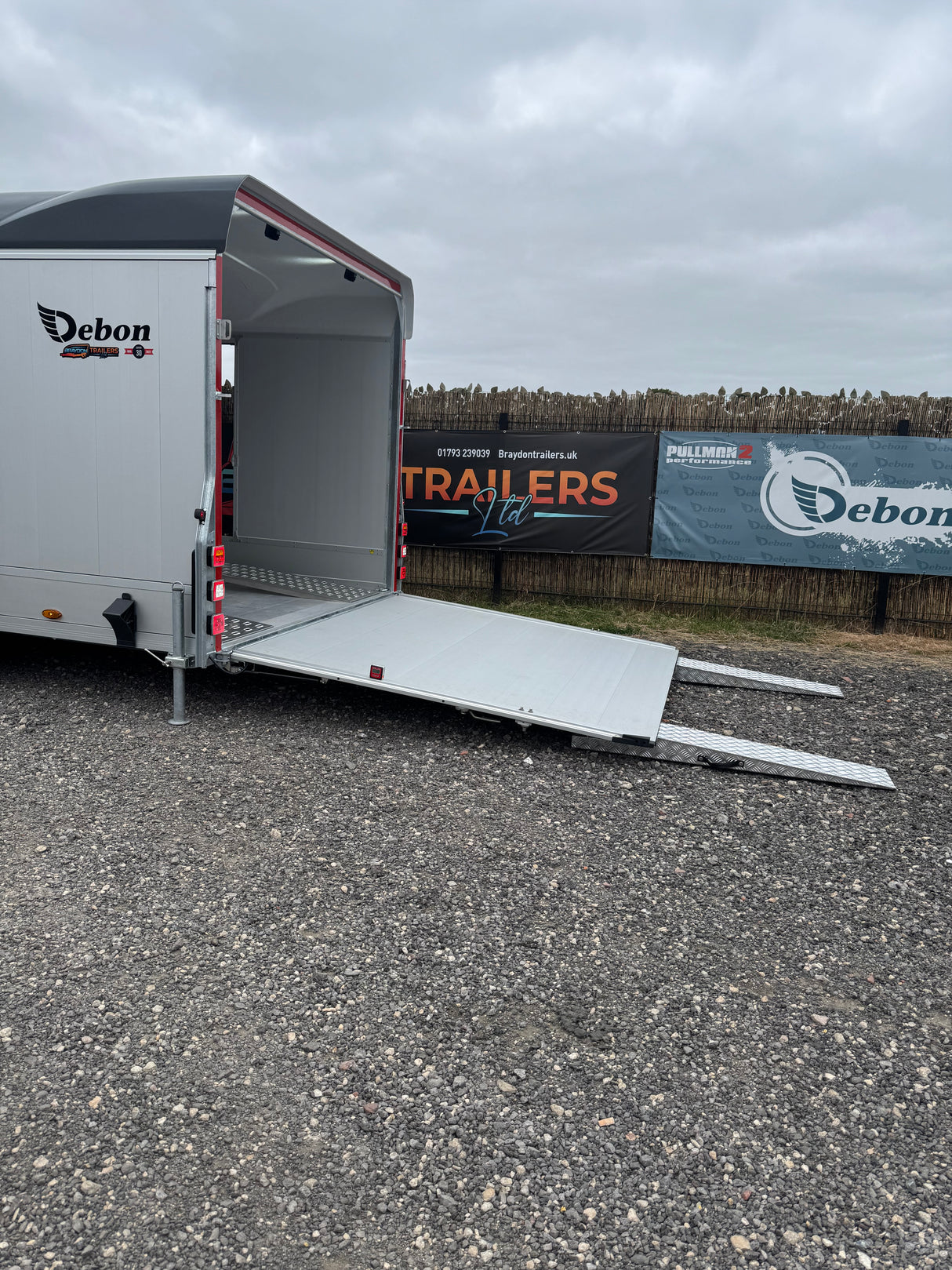 Debon Roadster C2000 Box Van Enclosed Car Transporter Trailer Grey