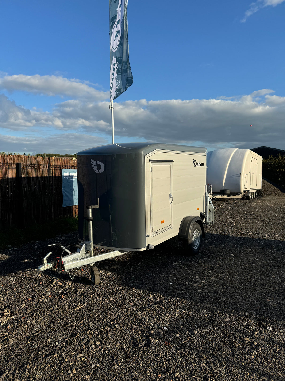 Debon Roadster C255 Single Axle Box Van Bike Trailer Aluminium Sides & Side Door