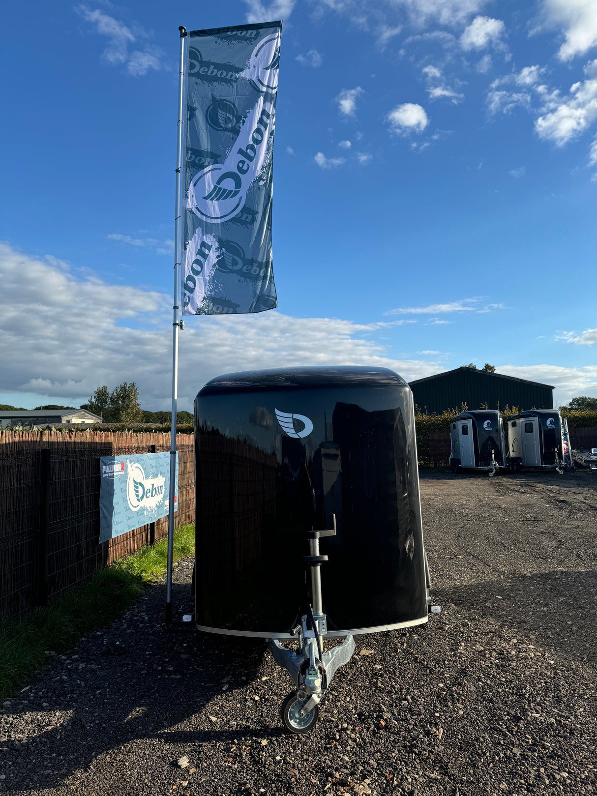 Debon Roadster C500 Twin Axle Box Van Bike Trailer Black Aluminium Sides & Side door