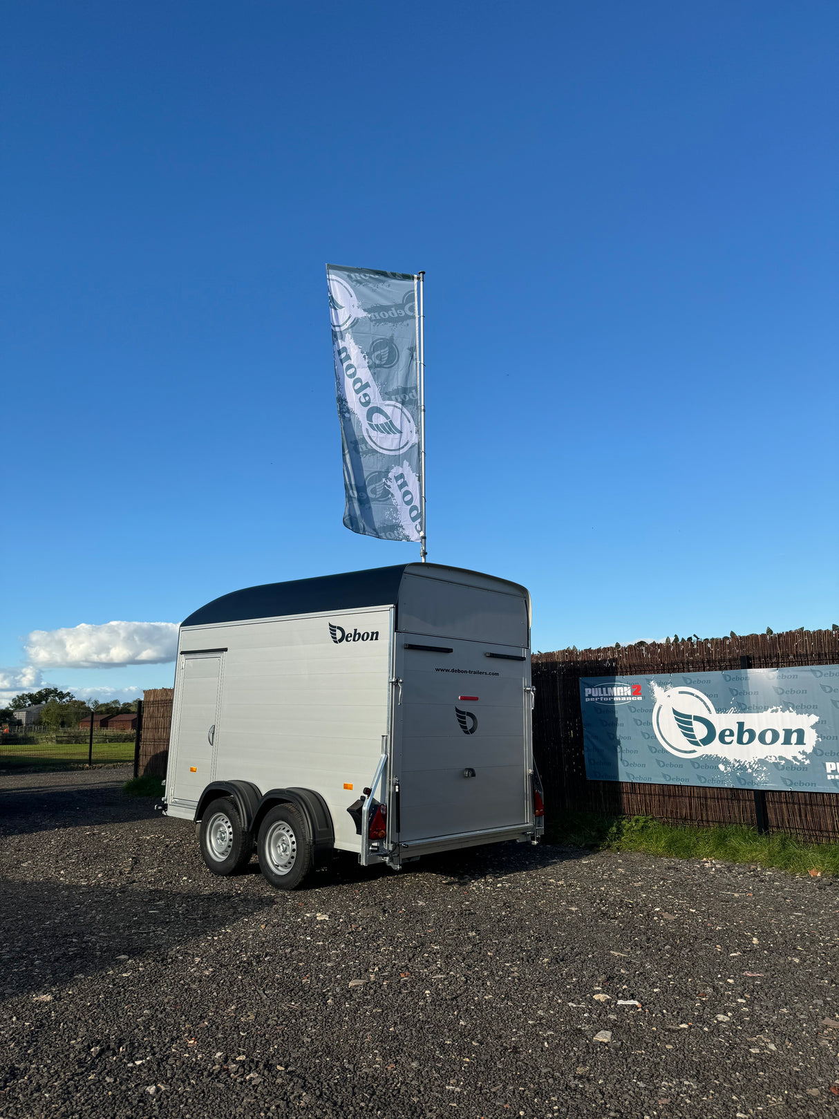 Debon Roadster C500 Twin Axle Box Van Bike Trailer Black Aluminium Sides & Side door