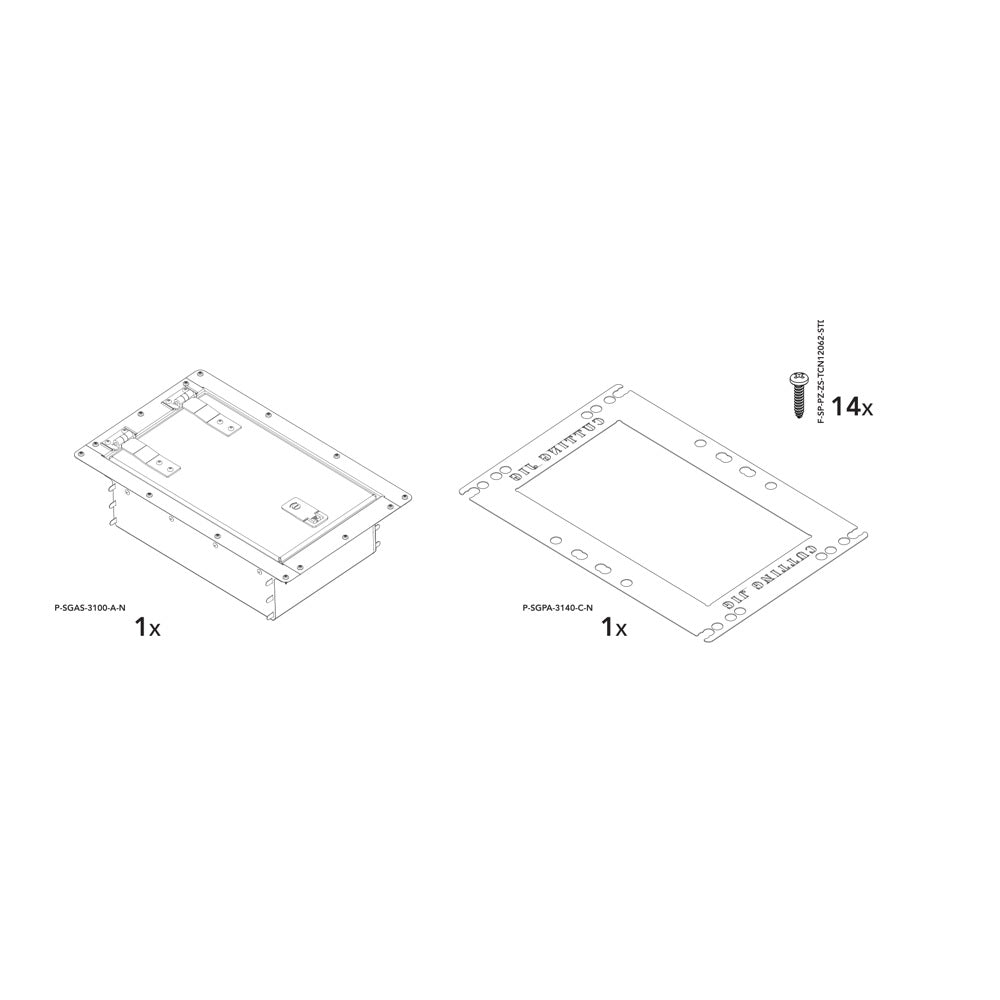 Brian James P-SGAS-3100-K-N manufacturer technical illustration; size and specification vary with the selected option