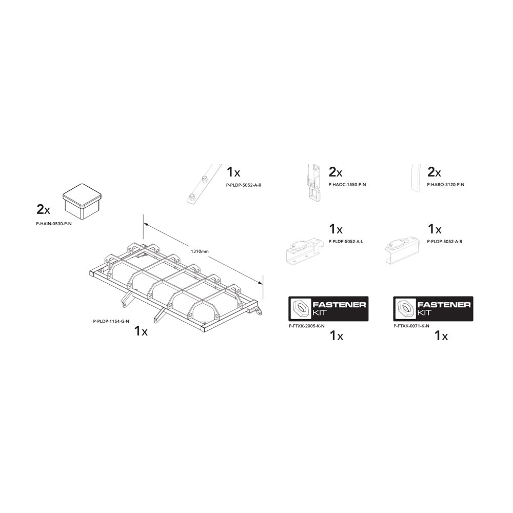 Brian James P-PLDP-1154-K-N manufacturer technical illustration; size and specification vary with the selected option