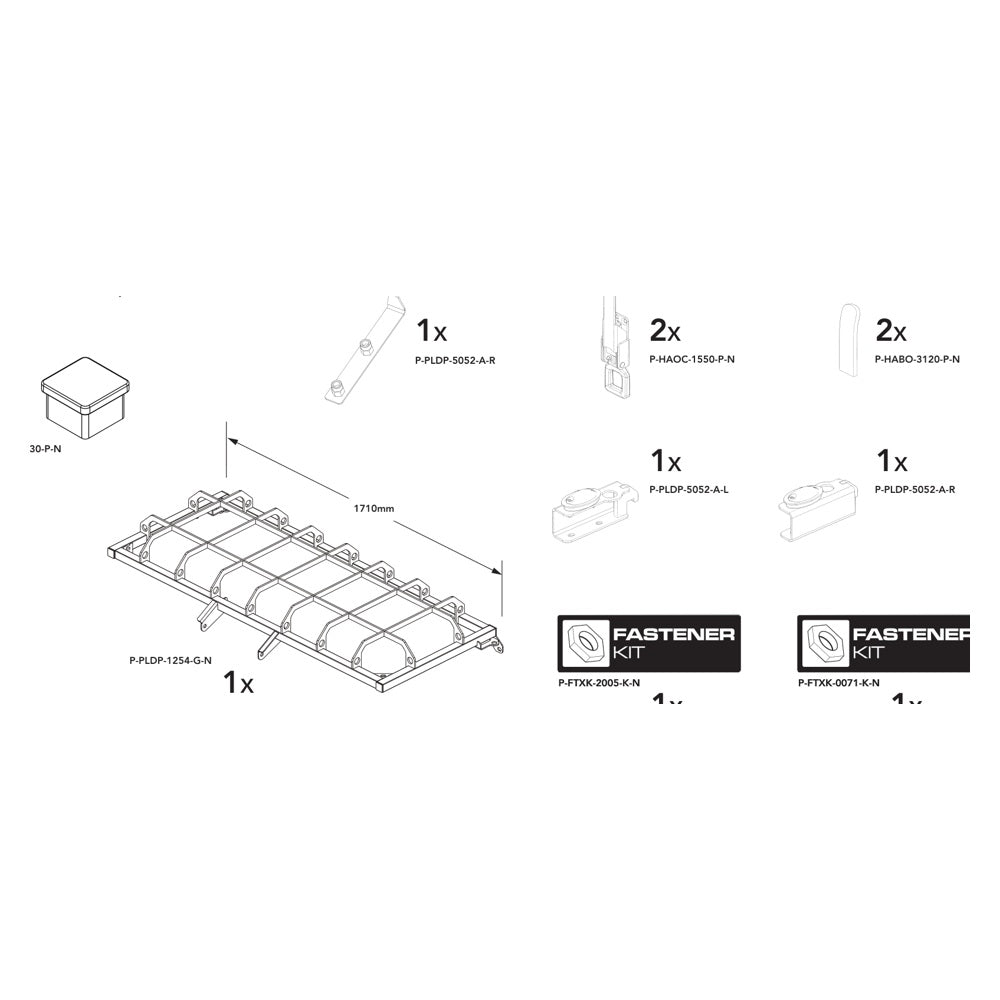 Brian James P-PLDP-1254-K-N manufacturer technical illustration; size and specification vary with the selected option