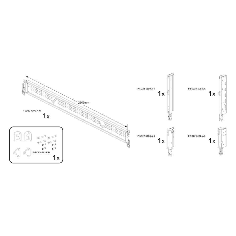 Brian James P-SIXT-6422-K-N manufacturer technical illustration; size and specification vary with the selected option