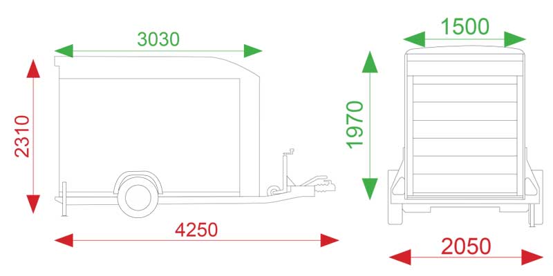 Debon Roadster C300 Box Van Trailer Aluminium + Side door