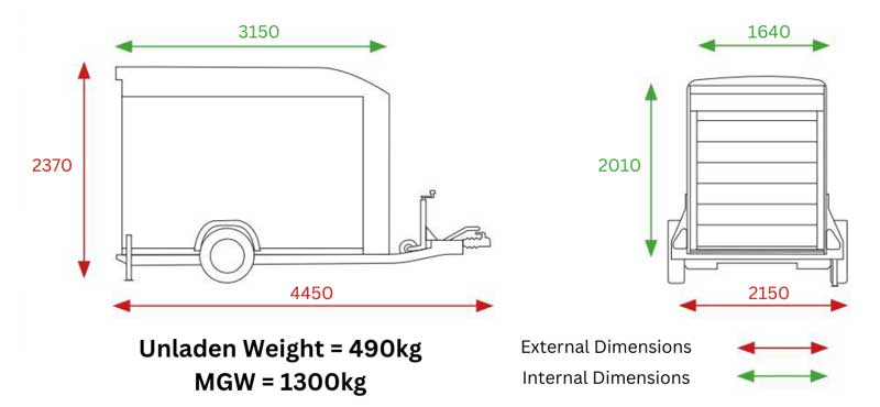 Debon Roadster C400 Box Van Trailer Aluminium + Side door