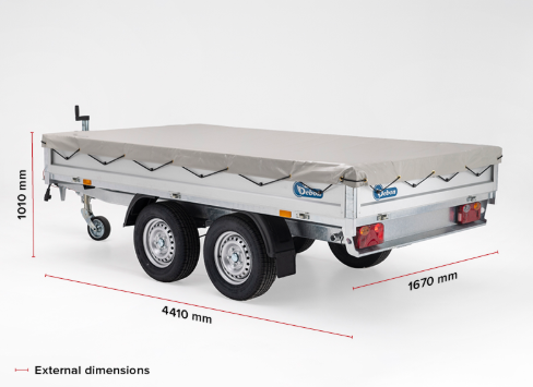 Debon PW1.2 Tipper Trailer Electric Tip 2600KG MGW 4.41m x 1.67m