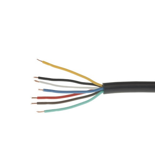 MP318 100m Roll 6x0.5mm²+1x0.65mm² 7 Core Black Cable — 318