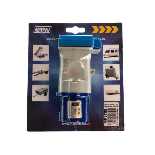 MP3758 230v 16a Caravan Plug To Bs Socket Adaptor Display Packed — 3758