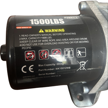 1500 lbs 12v Electric Winch Steel Wire