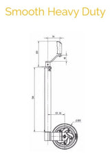 48 mm Jockey Wheel - Smooth Heavy Duty - Max Nose weight - 300 kg