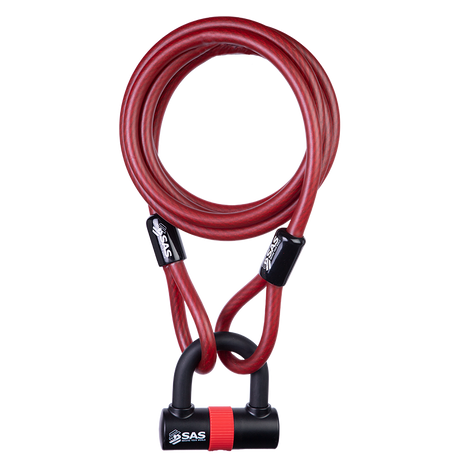 SAS 12mm Steel Braided Security Cable with Heavy-Duty Padlock