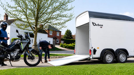 Debon Roadster C500 Twin Axle Box Van Bike Trailer Black Aluminium Sides & Side door – manufacturer model-range photograph; optional equipment may be shown