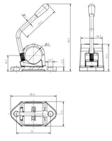 48mm Cast Iron Clamp for Prop stand, Smooth or Ribbed Jockey Wheel, 105mm Hole centres- P/N KCL4804