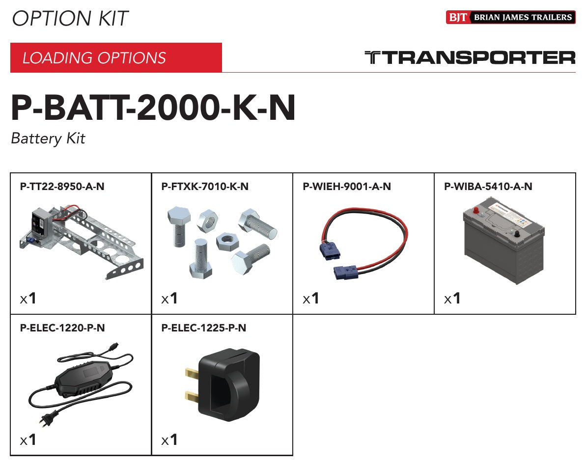 Brian James P-BATT-2000-K-N manufacturer kit illustration