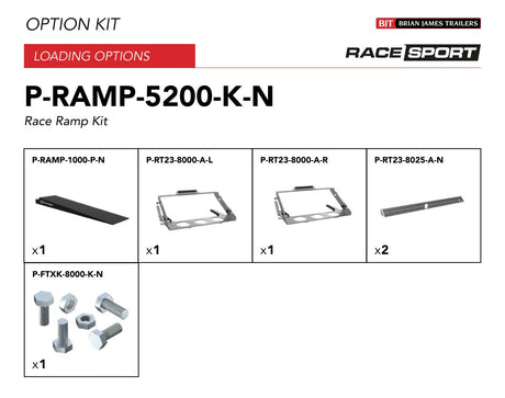 Brian James P-RAMP-5200-K-N kit contents and manufacturer part numbers
