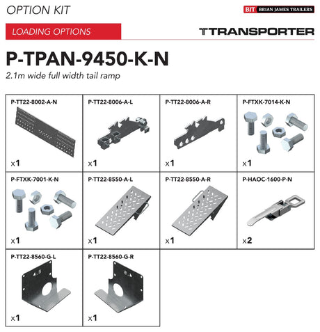 Brian James P-TPAN-9450-K-N manufacturer kit illustration