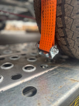 Sleeved Over Wheel Ratchet Strap With Swivel Hooks 3.5M x 50mm Strap Car Recovery Transports Straps