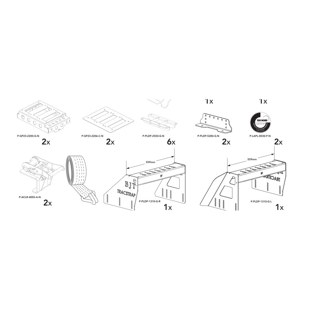 Brian James P-DDTR-9100-K-N manufacturer technical illustration; size and specification vary with the selected option
