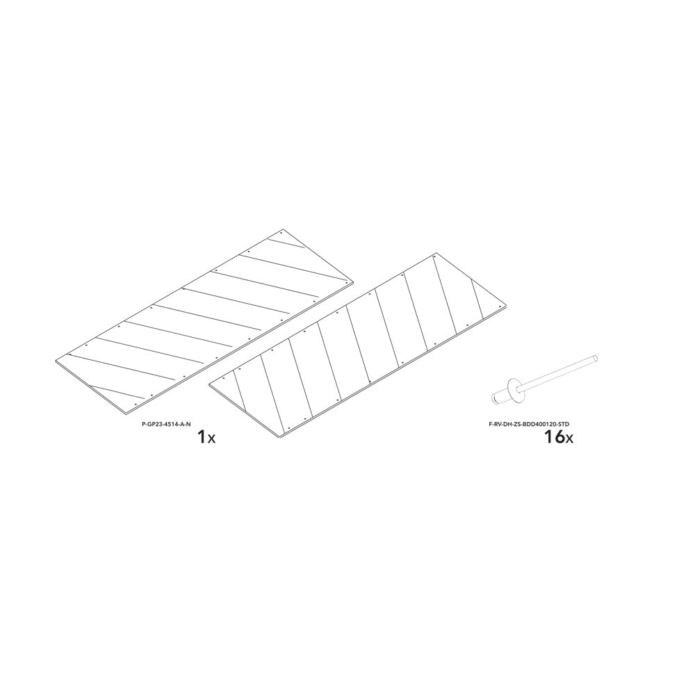 Brian James P-GP23-2500-K-N manufacturer technical illustration; size and specification vary with the selected option