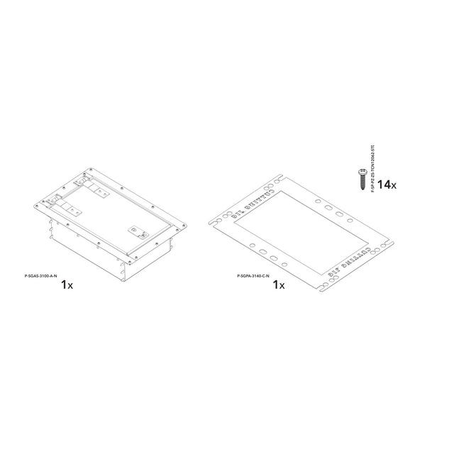 Brian James P-SGAS-3100-K-N manufacturer technical illustration; size and specification vary with the selected option