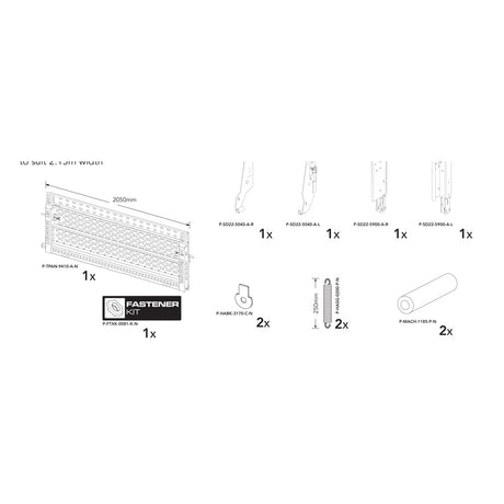 Brian James P-TPAN-9230-K-N manufacturer technical illustration; size and specification vary with the selected option