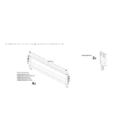Brian James Side Kit - Tipper 526 & Connect 476, 3.1m Length, Sides and Posts Only manufacturer technical illustration; select colour separately