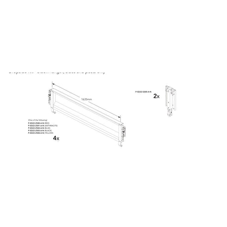 Brian James Side Kit - Tipper 526 & Connect 476, 3.6m Length, Sides and Posts Only manufacturer technical illustration; select colour separately