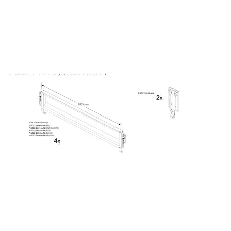 Brian James Side Kit - Tipper 526 & Connect 476, 4.0m Length, Sides and Posts Only manufacturer technical illustration; select colour separately