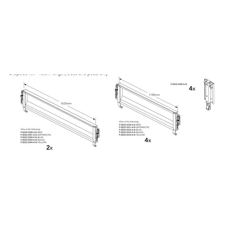 Brian James Side Kit - Connect 476, 4.5m Length, Sides and Posts Only manufacturer technical illustration; select colour separately