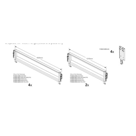 Brian James Side Kit - Connect 476, 5.5m Length, Sides and Posts Only manufacturer technical illustration; select colour separately