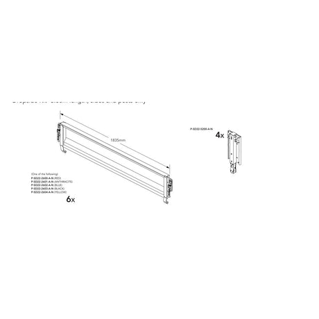 Brian James Side Kit - Connect 476, 6.0m Length, Sides and Posts Only manufacturer technical illustration; select colour separately