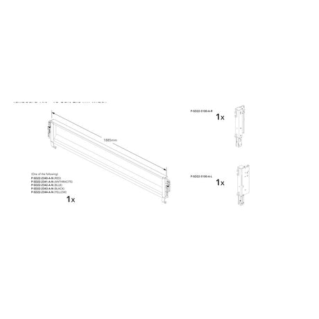 Brian James Tailboard Kit - Connect 476, 2.0m Width, Tailboard Only manufacturer technical illustration; select colour separately