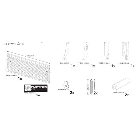 Brian James P-TPAN-9240-K-N manufacturer technical illustration; size and specification vary with the selected option